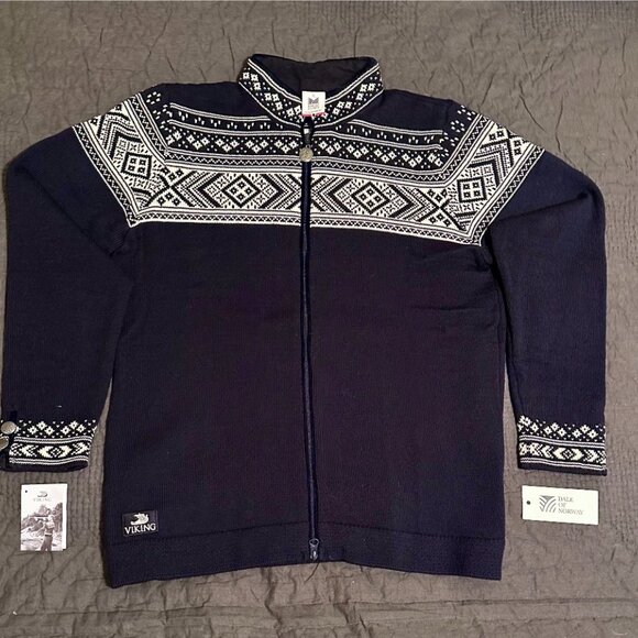 Dale of Norway Viking Cruise Women's Wool Sweater XL Navy Made in Norway - Picture 4 of 8